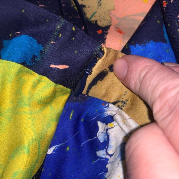 NWT Ralph Lauren Purple Label MAQUIRE Cotton Satin Artist Paint Splatter Skirt 6 - Picture 10 of 13